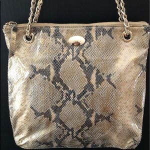 DKNY SNAKESKIN LEATHER HANDBAG CROSSBODY NEW!